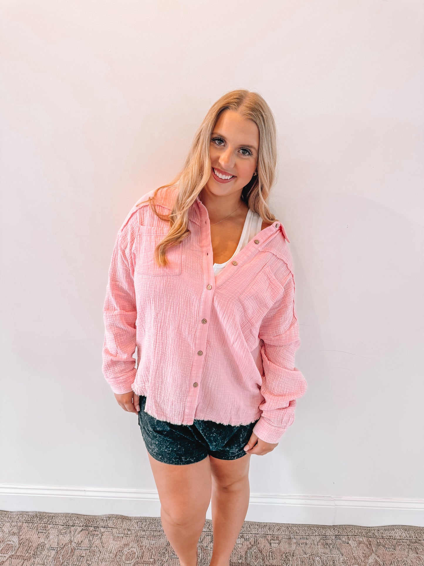 RTS VINTAGE WASH PINK COVER UP