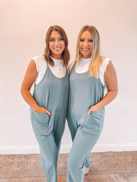 RTS DUSTY BLUE JUMPSUIT /ROMPER