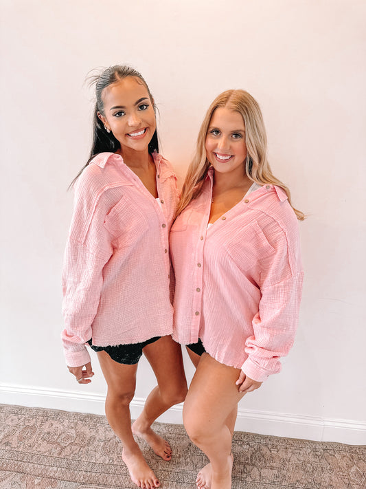 RTS VINTAGE WASH PINK COVER UP