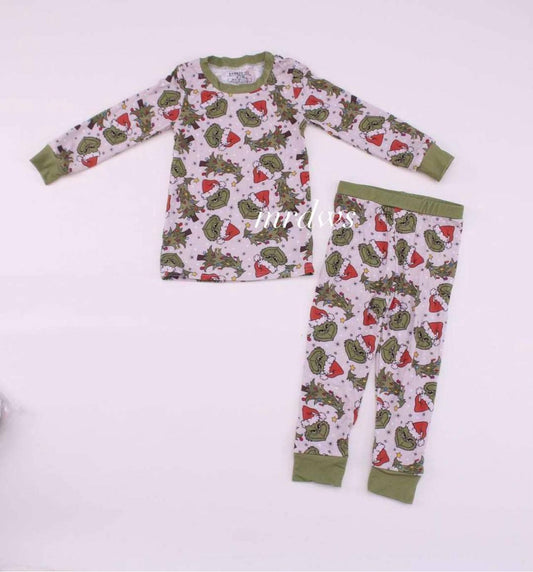 TWO PIECE CHRISTMAS BAMBOO SET